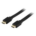 Deltaco Flat High Speed HDMI cable with Ethernet - 0.5m - Black