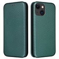 iPhone 15 Flip Case - Carbon Fiber - Green