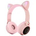 Foldable Bluetooth Cat Ear Kids Headphones (Bulk Satisfactory) - Pink