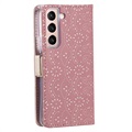 Lace Pattern Samsung Galaxy S22 5G Wallet Case - Pink