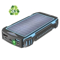 Psooo M2 Wireless Solar Power Bank - 36800mAh - Black