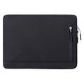 Water Resistant Elegant Oxford Laptop Sleeve w. Side Pocket - 15.6" - Black