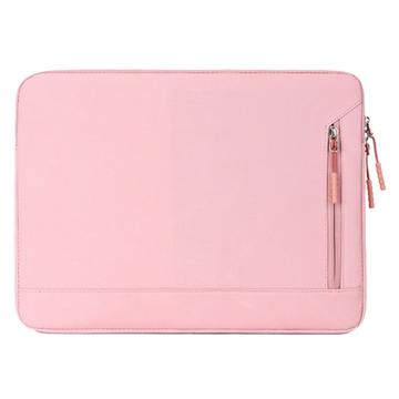 Water Resistant Elegant Oxford Laptop Sleeve w. Side Pocket - 15.6" - Pink