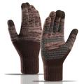 Y0046 1 Pair Men Winter Knitted Windproof Warm Gloves Touchscreen Texting Mittens with Elastic Cuff