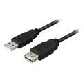 Deltaco USB 2.0 Extension Cable - 5m - Black