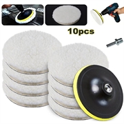 10-in-1 Wool Polishing Pad Set for Car and Boat - 4"
