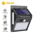 100-LED Three-Sided Outdoor Solar Wall Lamp with Motion Sensor