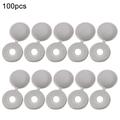 100 Pcs. Hinged Plastic Screw Cover Caps - Light Grey