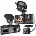 1080P WiFi Triple-Lens Car Dash Cam with Parking Monitor