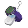 1200mAh Portable Charger Mini Magnetic Wireless Power Bank with Keychain for iWatch Series - Silver