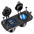 12V/24V Dual QC3.0 USB Charger and Cigarette Lighter Socket for Car, Boat and RV