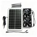 12V Solar Panel with Dual 120mm Exhaust Fans for Pet Coop Ventilation - 10W