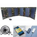 15W Foldable USB Solar Charger / Power Bank with 5 Panels - Camouflage