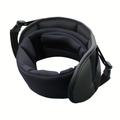 2-in-1 Adjustable Travel Neck Pillow with Sleep Mask - Black