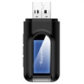 2-in-1 Bluetooth Audio Adapter with LCD Display RT11 - Black