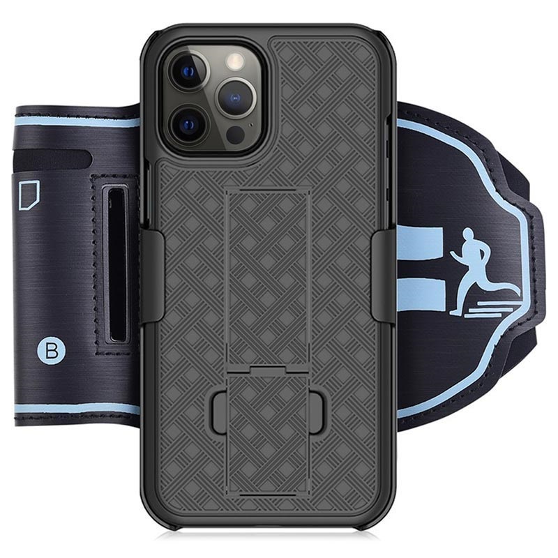 2-in-1 Detachable iPhone 12 Pro Max Sports Armband - Black