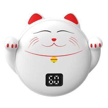 2-in-1 Power Bank with Display / Hand Warmer - 10000mAh - Lucky Cat