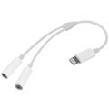 2 in 1 Lightning / 3.5mm Headphone Jack Adapter MH027 - White