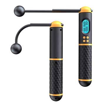 2-in-1 Smart Cordless Skipping Rope with Digital Counter - Black