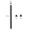 2-in-1 Universal Capacitive Stylus Pen - 4 Pcs. - Black