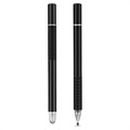 2-in-1 Universal Capacitive Touchscreen Stylus Pen - 2 Pcs. - Black