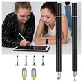 2-in-1 Universal Capacitive Touchscreen Stylus Pen - 2 Pcs. - Black