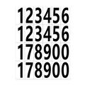 24 Pcs. Self-Adhesive House Number Stickers in Sheets - 2.5 x 5 cm - White / Black
