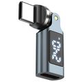 240W USB-C Male to USB-C Female Rotating Adapter with LED Display