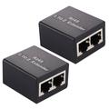 Set 1 to 2 RJ45 Splitter Connector Inline LAN Plugs Ethernet Cable Extender Adapter - 2 Pcs.