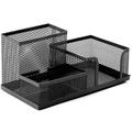 3-Compartment Metal Mesh Desk Organizer