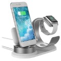 3-in-1 Holder / Docking Station for iPhone, AirPods, Apple Watch - Silver