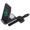 3-in-1 Foldable Wireless Charging Station HS-V8 - Black