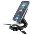 3-in-1 Magnetic Wireless Fast Charging Station B16 - 15W - Black