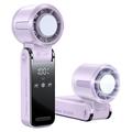 3-in-1 Mini TEC Semiconductor Cooling Fan with LED Display - Purple