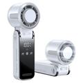 3-in-1 Mini TEC Semiconductor Cooling Fan with LED Display - White