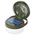 3-in-1 Solar Camping Fan Light with 3000mAh Power Bank - Army Green