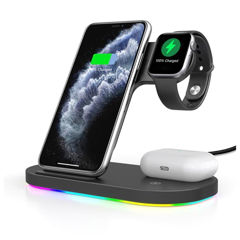 3-in-1 Wireless Charging Stand for Apple iPhone, iWatch, and Airpods