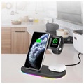 3-in-1 Wireless Charging Stand for Apple iPhone, iWatch, and Airpods - Black