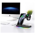 3-in-1 Wireless Charging Stand for Apple iPhone, iWatch, and Airpods - Black