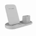 3-in-1 Fast Wireless Charging Station W45 - White