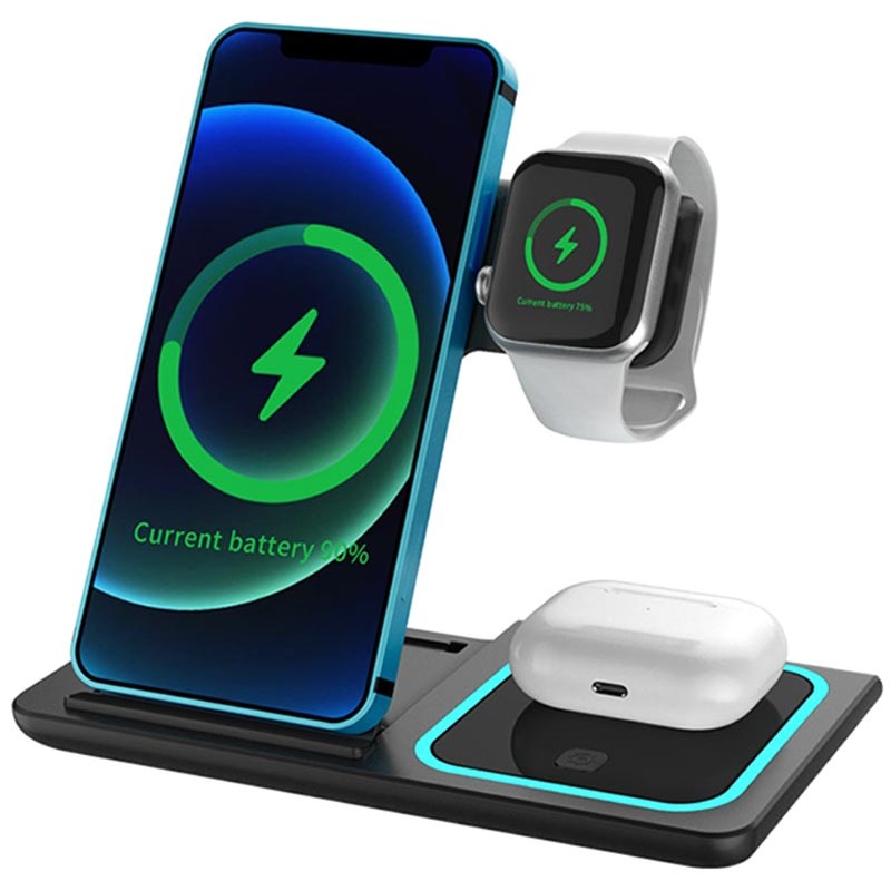 3in1 Portable Wireless Charging Station Apple Watch, iPhone, AirPods