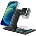 3-in-1 Portable Wireless Charging Station - Apple Watch, iPhone, AirPods - Black