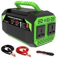 300W Car Power Inverter - 12V DC/220V AC - Black / Green