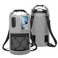 30L Waterproof Backpack with Clear Touch Pocket for Phone - Grey