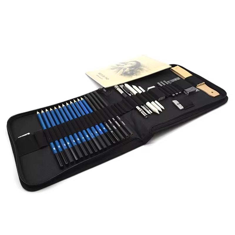 35-Piece Professional Sketching & Drawing Pencil Set with Sketchbook