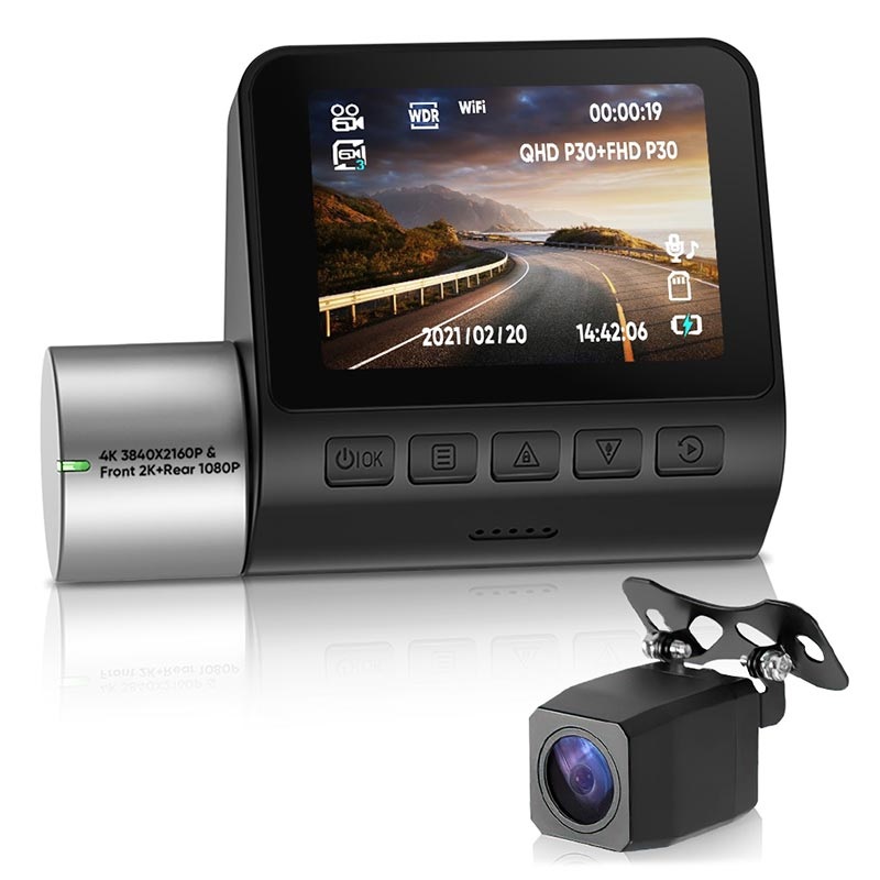 360 Rotary WiFi 4K Dash Cam & Full HD Rear Camera V50 (Open-Box