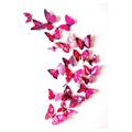3D Decorative DIY Butterflies Wall Sticker Set - Pink