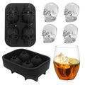 Silicone 3D Skull Shape Ice Cube Mold - Black