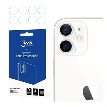 3MK Hybrid iPhone 12 Camera Lens Tempered Glass Protector - 4 Pcs.