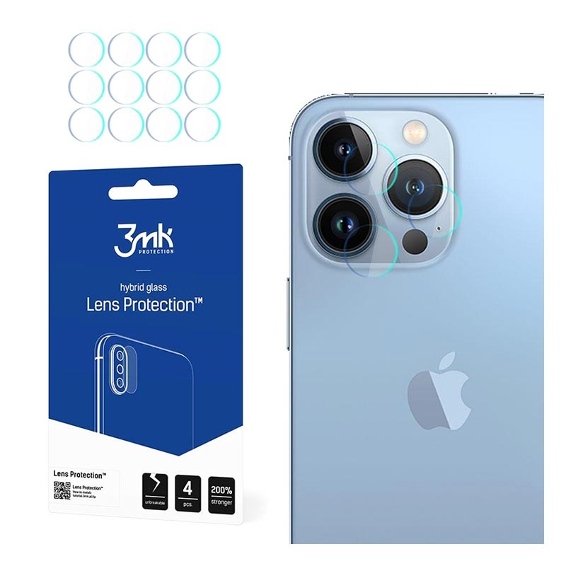 3MK Hybrid iPhone 13 Pro Camera Lens Tempered Glass Protector 4 Pcs.